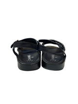CHANEL COCO MARK CHAIN SANDALS NAVY BLUE 42