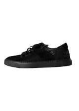 CHANEL BLACK MESH AND SUEDE SNEAKERS 38