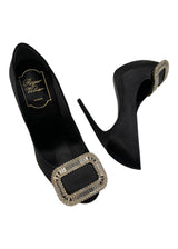 ROGER VIVIER LIMELIGHT BUCKLE SATIN PUMP 34.5