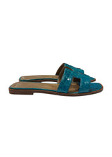 HERMES ALLIGATOR ORAN SANDALS 37.5
