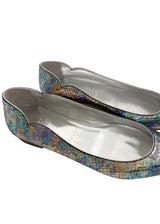 CHRISTIAN LOUBOUTIN METALLIC FLATS 37.5