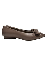 FERRAGAMO BOW LEATHER FLATS 38