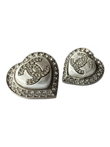 CHANEL CC HEART RHINESTONE EARRINGS