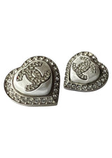 CHANEL CC HEART RHINESTONE EARRINGS