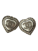 CHANEL CC HEART RHINESTONE EARRINGS