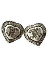 CHANEL CC HEART RHINESTONE EARRINGS