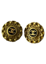 CHANEL VINTAGE COCO MARK ROUND EARRINGS