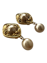 CHANEL BAROQUE PEARL DROP EARRINGS