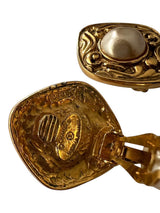 CHANEL BAROQUE PEARL DROP EARRINGS