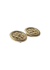 CHANEL CC QUILTED ROUND BUTTON EARRINGS