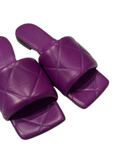 BOTTEGA VENETA PURPLE QUILTED SLIDES 38