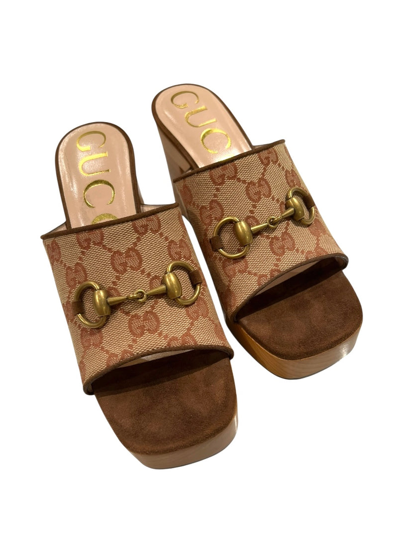 GUCCI GG CANVAS SANDALS 36