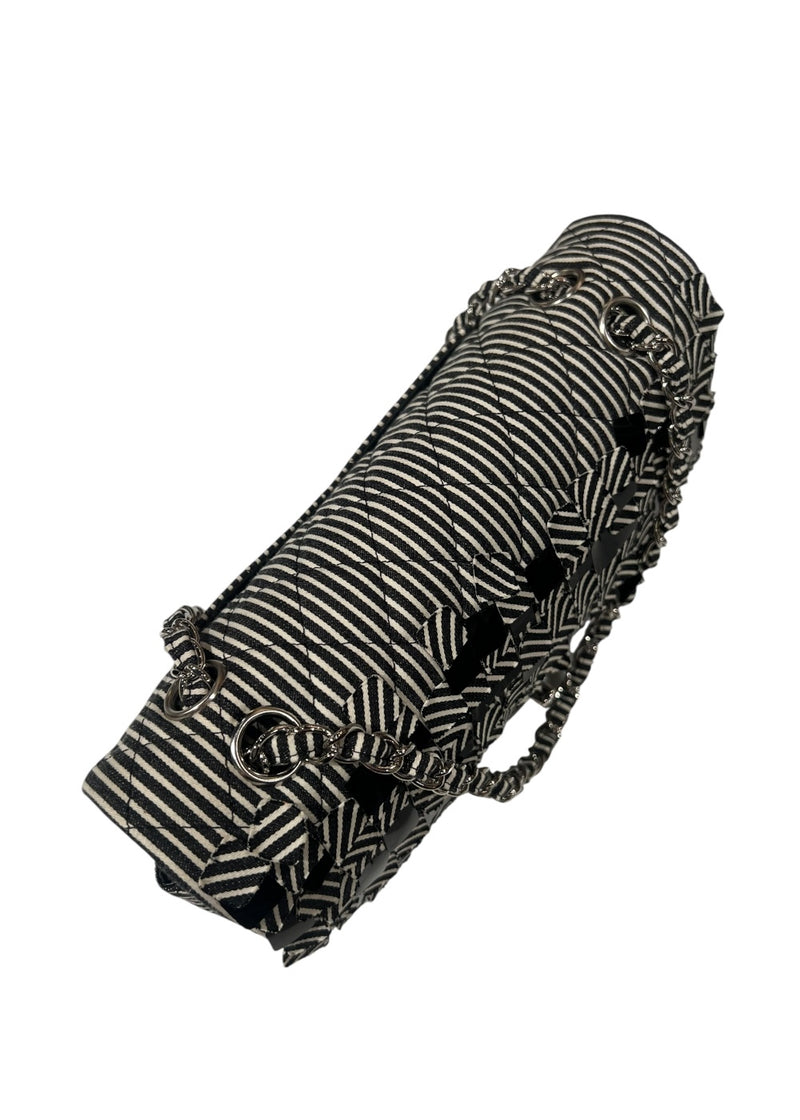CHANEL MEDIUM SEQUIN STRIPED DOUBLE FLAP BAG