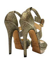 JIMMY CHOO METALLIC PLATFORM HEELS 36