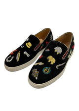 CHRISTIAN LOUBOUTIN BLACK SUEDE PIK N LUCK SNEAKERS 37.5