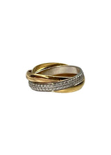 CARTIER TRINITY SMALL HALF-PAVED RING 49