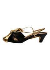 GUCCI DAPHNE BOW MID HEEL SANDALS 37