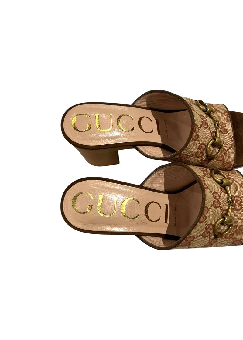 GUCCI GG CANVAS SANDALS 36