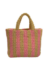 PRADA RAFFIA 2 TONE TOTE BAG