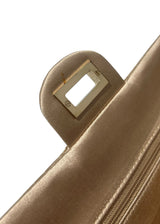 CHANEL LIGHT GOLD SATIN FLAP BAG