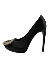 ROGER VIVIER LIMELIGHT BUCKLE SATIN PUMP 34.5