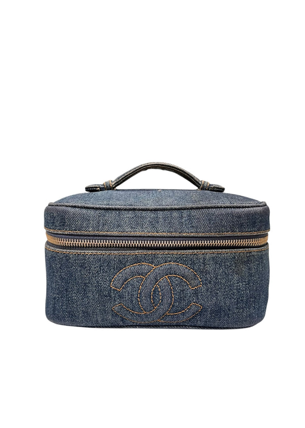 CHANEL VINTAGE DENIM VANITY BAG