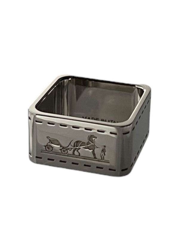 HERMES SILVER SCRAF RING