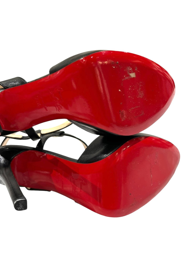 CHRISTIAN LOUBOUTIN VIVEKA LEATHER HEELS 36.5