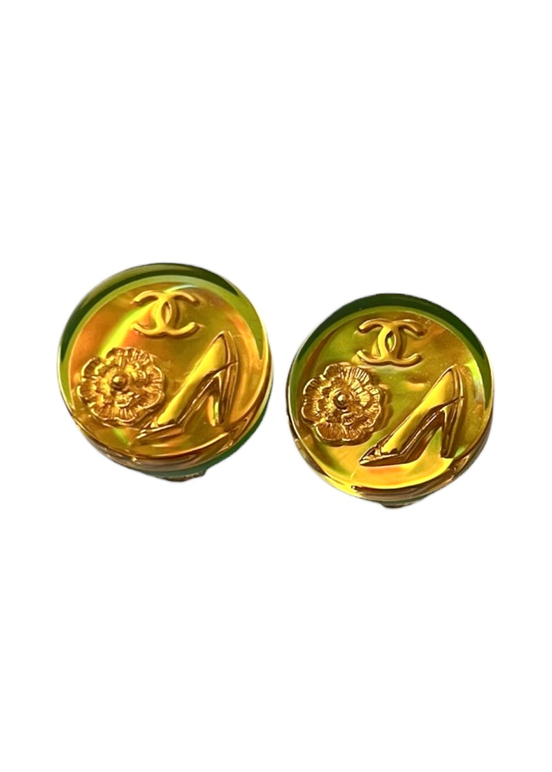 CHANEL VINTAGE RESIN EARRINGS