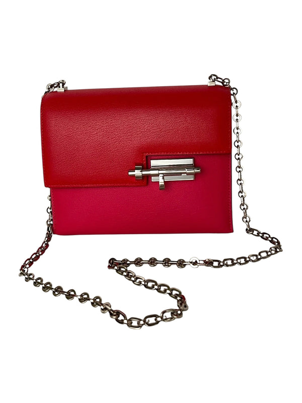 HERMES VERROU ROSE EXTREME ROUGE DE COEUR CHEVRE