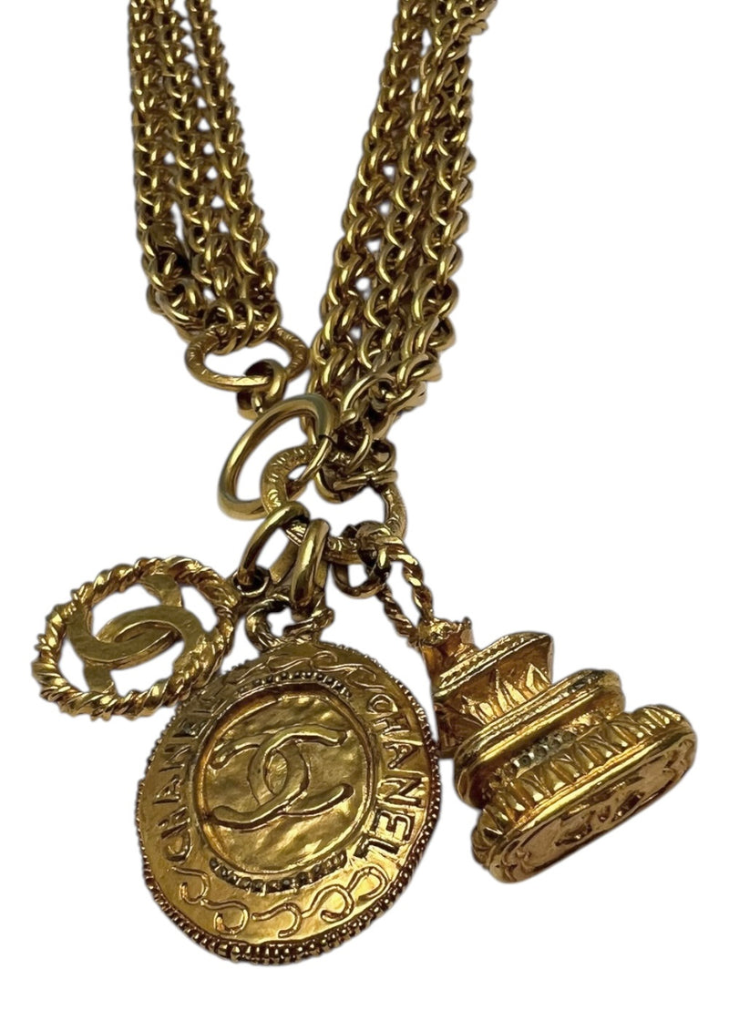 VINTAGE CHANEL NECKLACE WITH 3PENDANTS