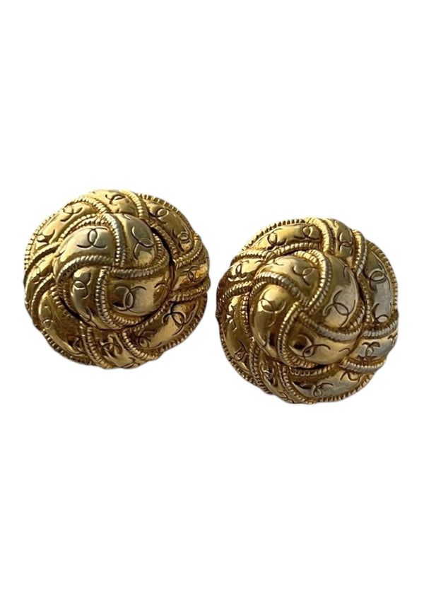 CHANEL CC VINTAGE CLIP EARRINGS