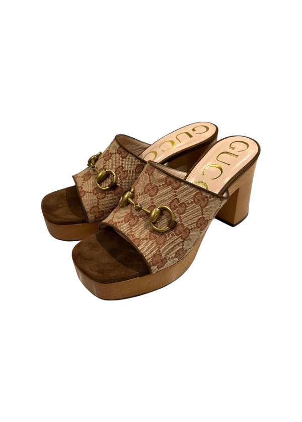 GUCCI GG CANVAS SANDALS 36