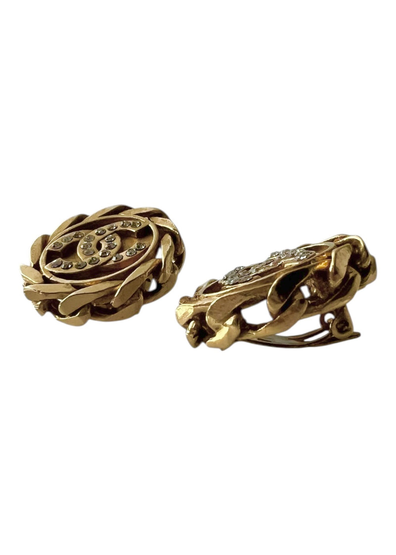 CHANEL COCO RHINESTONE VINTAGE EARRINGS