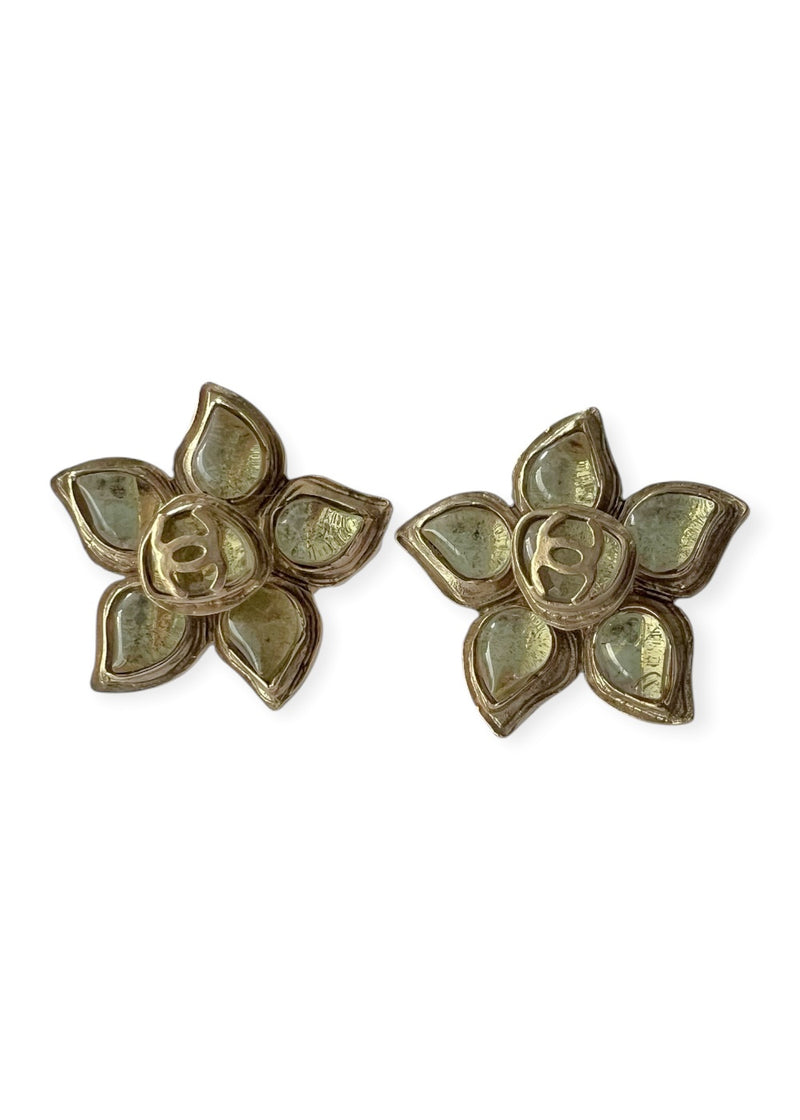 CHANEL GRIPOIX FLOWER EARRINGS