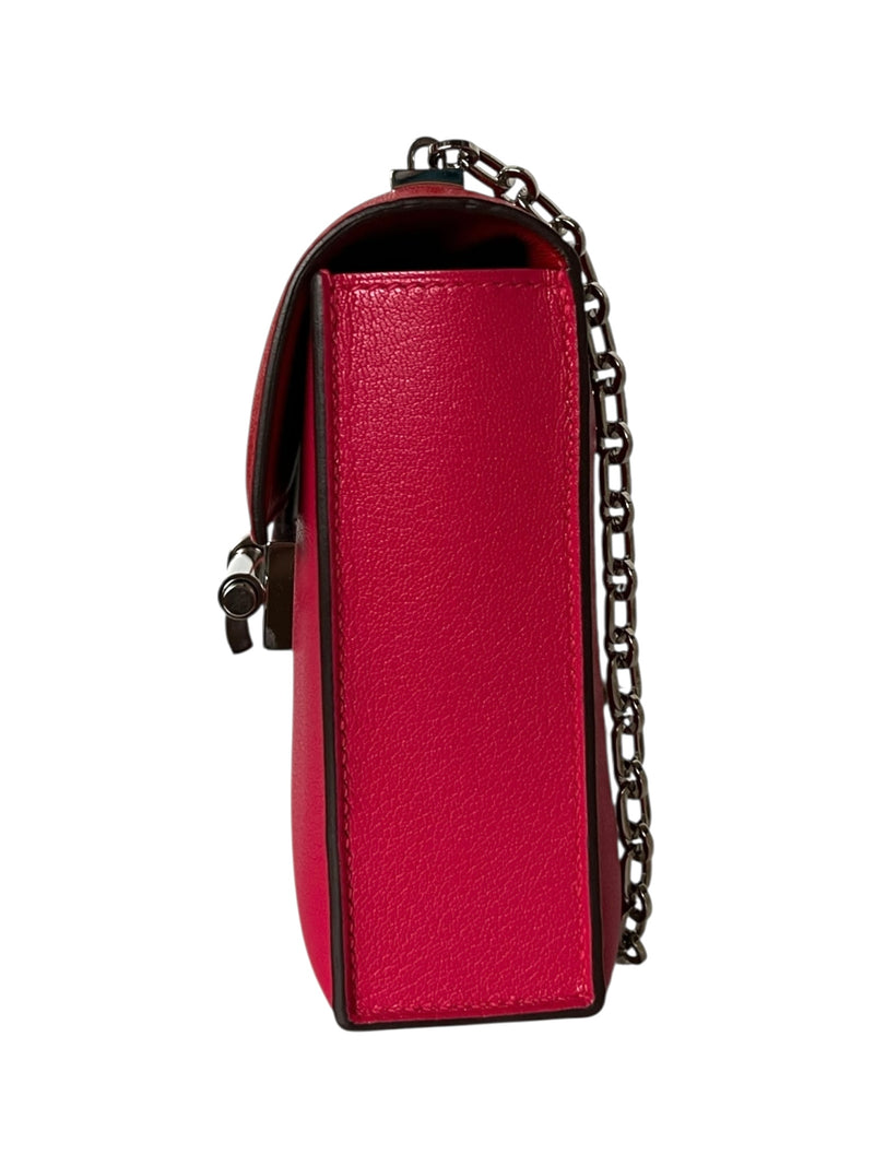 HERMES VERROU ROSE EXTREME ROUGE DE COEUR CHEVRE