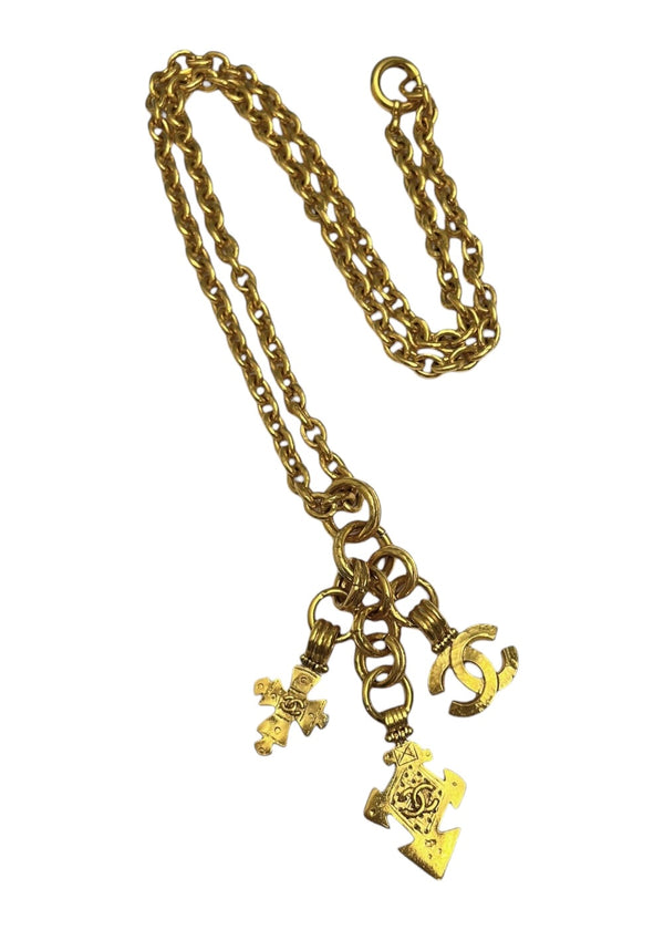 VINTAGE CHANEL NECKLACE WITH 3PENDANTS