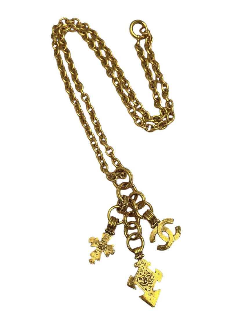VINTAGE CHANEL NECKLACE WITH 3PENDANTS