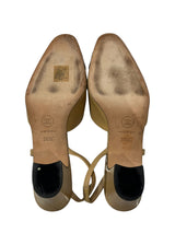 CHANEL TWOTONE LEATHER SLINGBACK 36.5