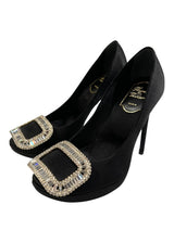 ROGER VIVIER LIMELIGHT BUCKLE SATIN PUMP 34.5
