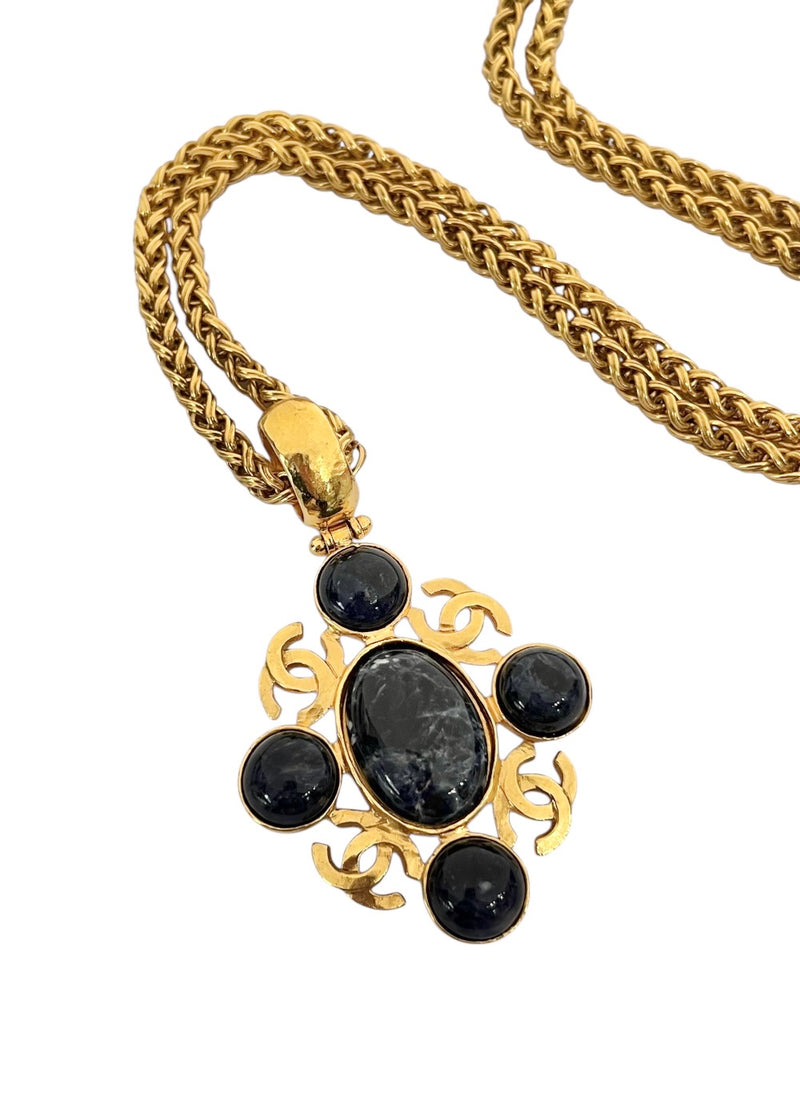 CHANEL BLUE STONE VINTAGE NECKLACE