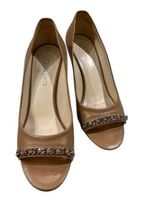 CHANEL OPEN TOE CHAIN PUMP 38.5