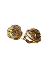 CHANEL VINTAGE TRIPLE CC PEARL EARRINGS