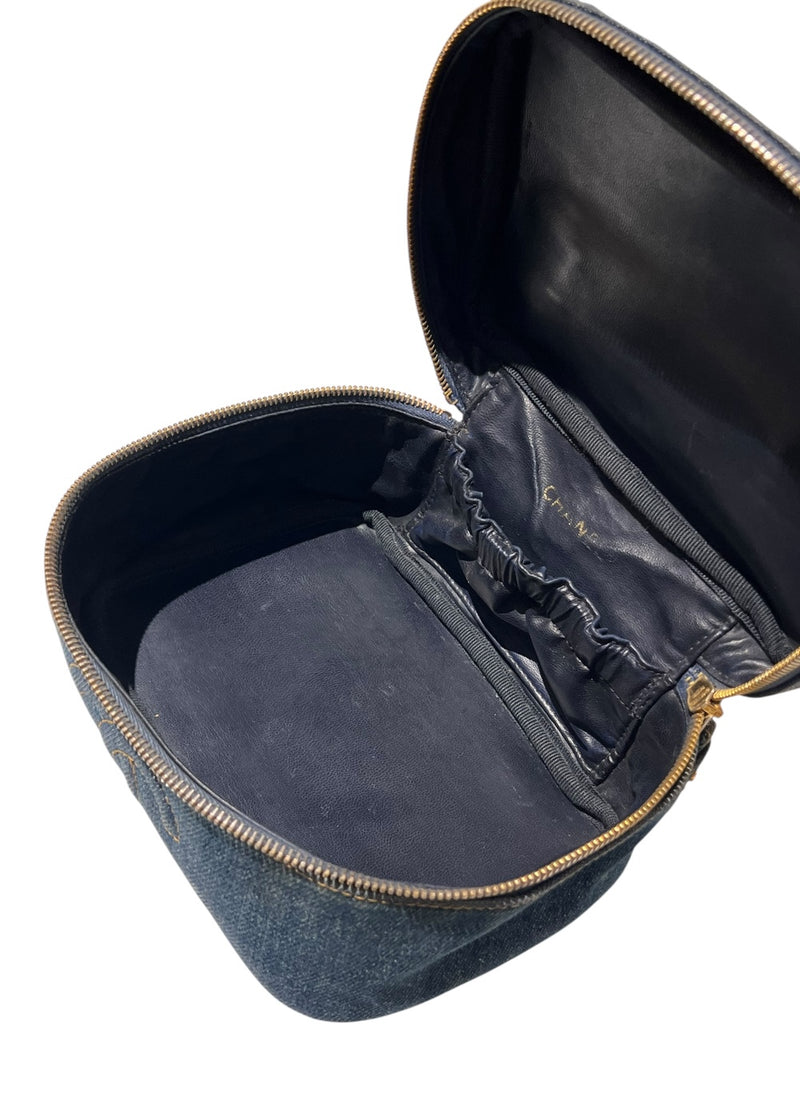 CHANEL VINTAGE DENIM VANITY BAG