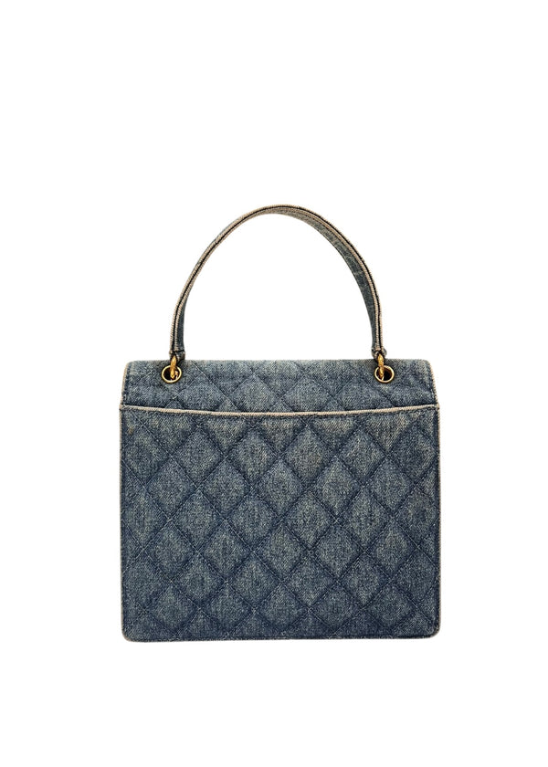 CHANEL DENIM TOP HANDLE BAG