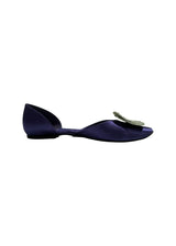 ROGER VIVIER PURPLE SATIN CRYSTAL D'ORSAY FLATS 37