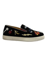 CHRISTIAN LOUBOUTIN BLACK SUEDE PIK N LUCK SNEAKERS 37.5
