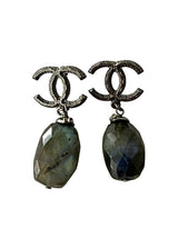 CHANEL VINTAGE CC LABRADORITE DROP EARRINGS