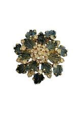 CHRISTIAN DIOR JEWELLED FLOWER BROOCH