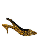 DOLCE&GABBANA CRYSTAL-EMBELLISHED SLINGBACK PUMPS 37.5